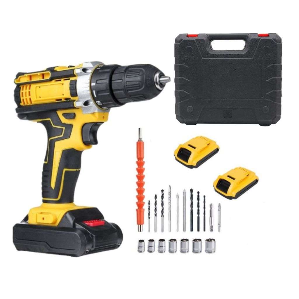 Cordless Rechargeable Drill Set With Tool Kit, Battery Pack & Carry Case(MINOR SCRATCHES)