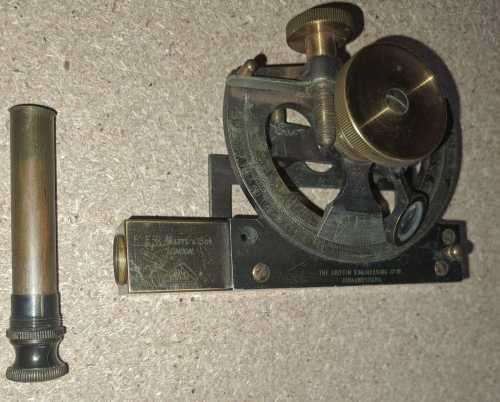 Antique Inclinometer with leather case.