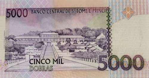 2004 S. Tome E Principe 5000 Dora`s Banknote in Uncirculated and Crisp Condition.