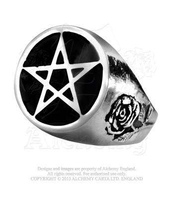 Roseus Pentagram Ring Alchemy Gothic