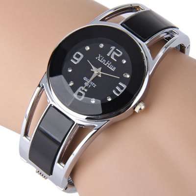 Xinhua 681 Bracelet Pattern Female Quartz Watch  - BLACK