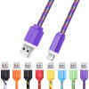 3M Micro USB Flat Braided Charger Cable  -  PURPLE
