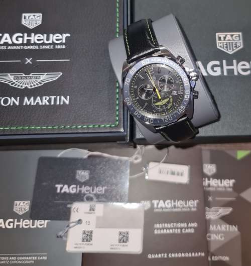 Tag Heuer F1 Chrono Aston Martin Limited Edition CAZ101P.FC8245 Mint Condition and complete set!