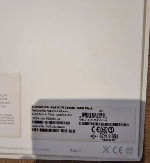 Apple iPad 16GB Wifi & Cellular MINT AND COMPLETE FULL BOXSET