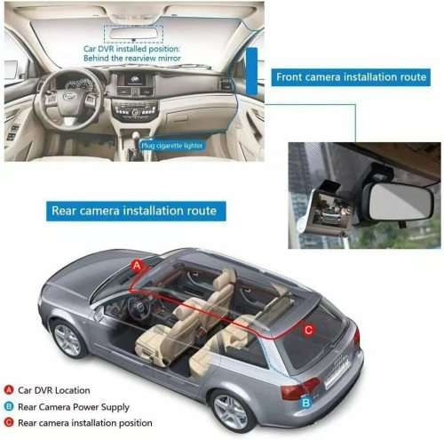 3 Cameras Dash Recorder 1080P