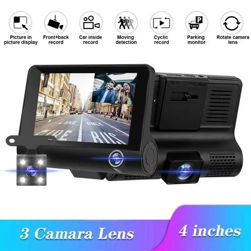 3 Cameras Dash Recorder 1080P