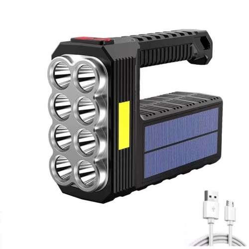 Solar Rechargeable USB Flashlight