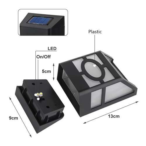 Solar Fence Light Chinese Style Retro Outdoor Wall Light