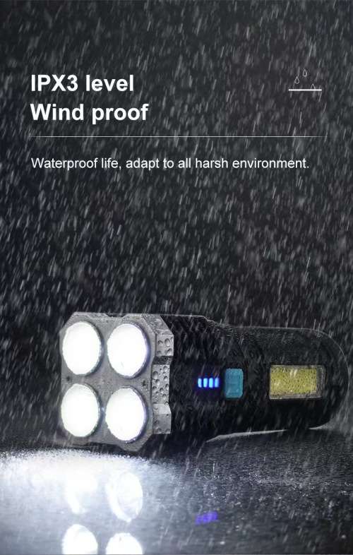 LED Multifunctional Flashlight with COB Side Light