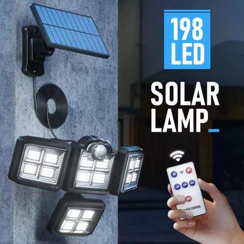 Split Solar Foldable Rotating Four Heads Wall Light