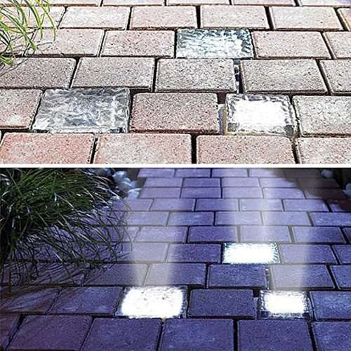 Solar Powered Ice Bricks White Light 2pcs