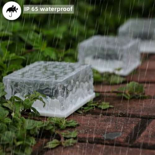 Solar Powered Ice Bricks White Light 2pcs