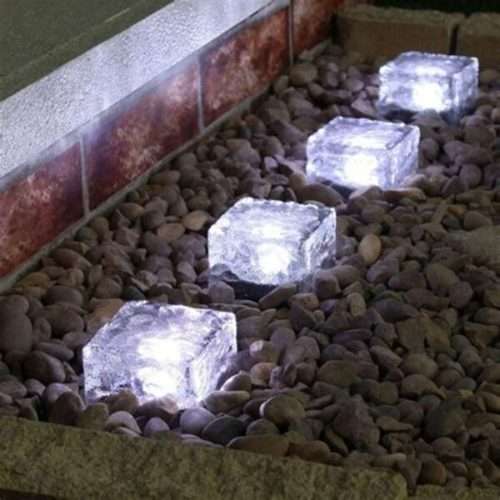 Solar Powered Ice Bricks White Light 2pcs