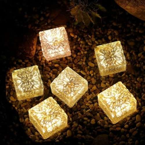 Solar Powered Ice Bricks Warm White 2pcs