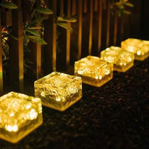 Solar Powered Ice Bricks Warm White 2pcs