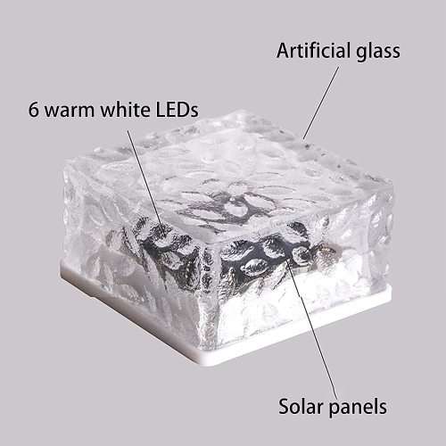 Solar Powered Ice Bricks Warm White 2pcs