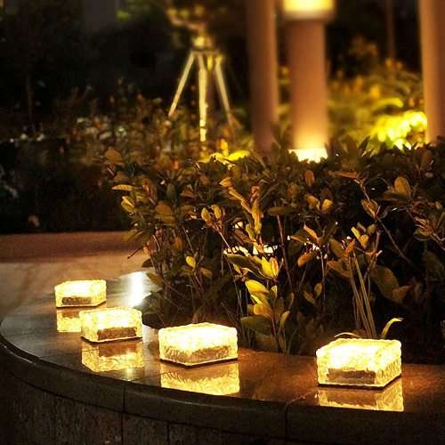Solar Powered Ice Bricks Warm White 2pcs