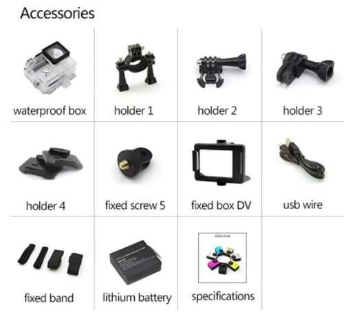 Mini HD Sports Waterproof Camera Diving Cycling Off Road