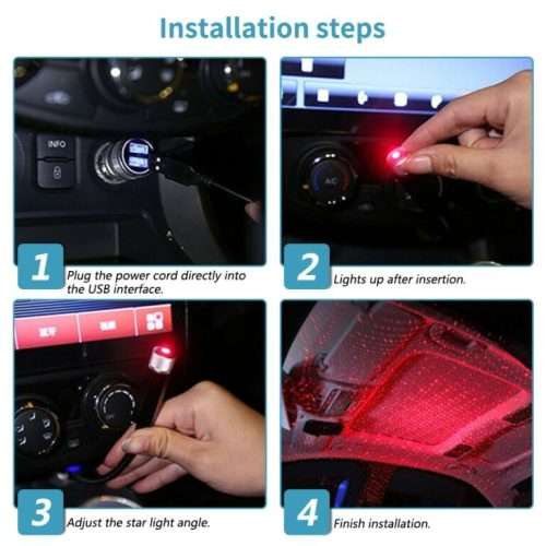 Portable USB Starry Projector LED Car Interior Laser Light
