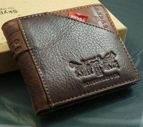 Mens High Quality Tough Genuine Leather Wallet - Skype L new