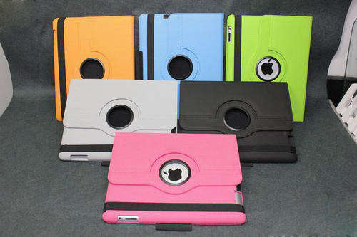 Leather Case Unique Ball Grain PU Case For iPad 4/3/2 With 360 Degree Rotary**FREE STYLUS PEN*