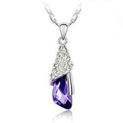 White Gold plated Necklace with Swarovski Element- Water Drop***MSRP R1100***
