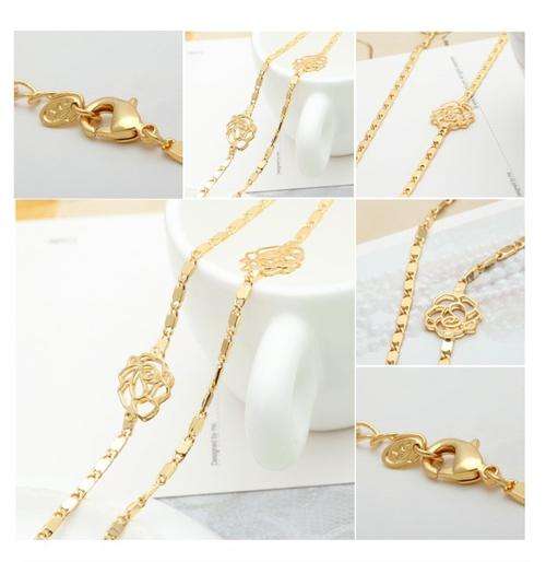 14k Gold Plated Necklace Flower Designer Fashion Pendant for Female Jewelry
