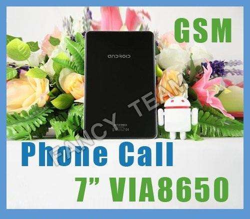 *FREE SHIPPING* 7" inch Tablet PC Built-in Phone Call VIA8650 Google Android 2.2 ePad