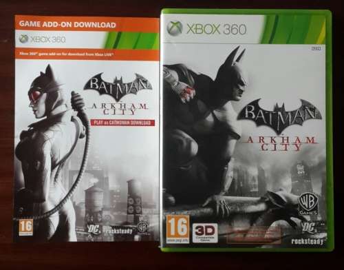 XBOX 360   BATMAN:   ARKHAM CITY + GAME ADD-ON DOWNLOAD