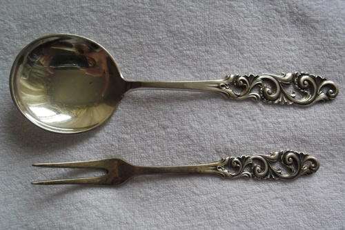 GORGEOUS NORWEGIAN MYLIUS BRODRENE SPOON AND FORK, SOLID 830 SILVER