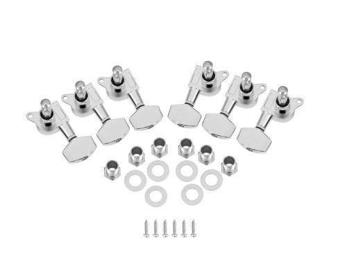 Guitar Tuning Pegs (1 on a plate, chrome)