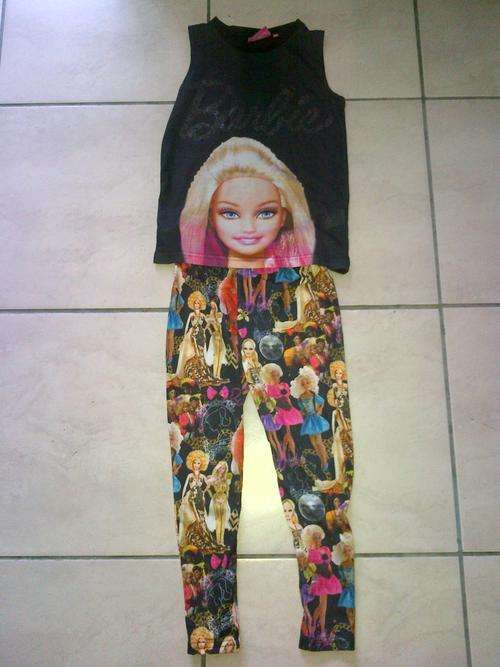 Girls Barbie leggings and Vest set age 11-12