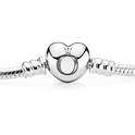 Pandora Silver bracelet with heart-shaped clasp(no box) postnet to postnet additional R100