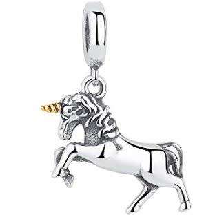 Authentic Sterling Silver Gold Plated Unicorn Pandora Charm