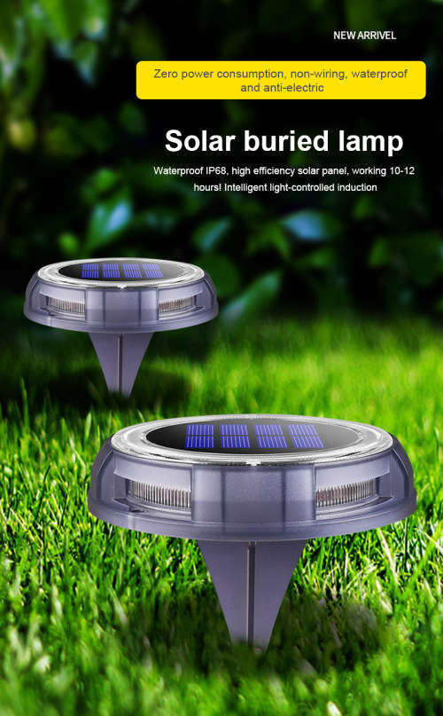 Solar Outdoor Buried Light 8 LED IP65 - Blue