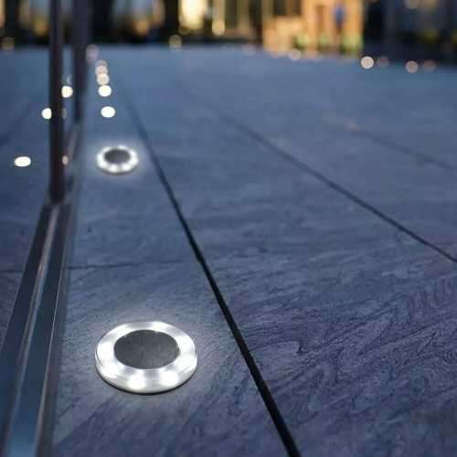 Solar Ground Lights 16 LED Outdoor Waterproof In-Ground Lights Solar Powered (White)