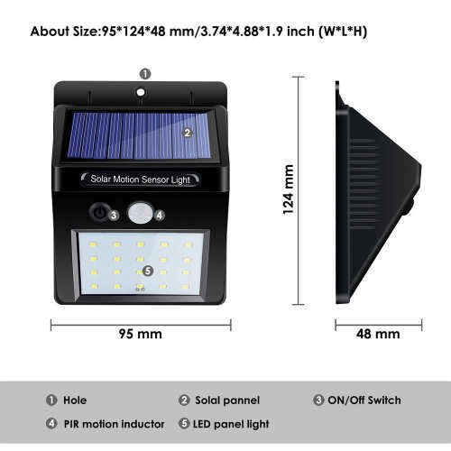 25 LED Solar Motion Sensor Wall Light
