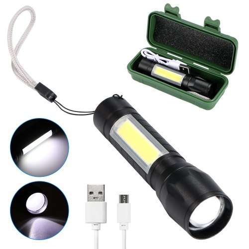 Rechargable Mini USB Torch with Zoom Function