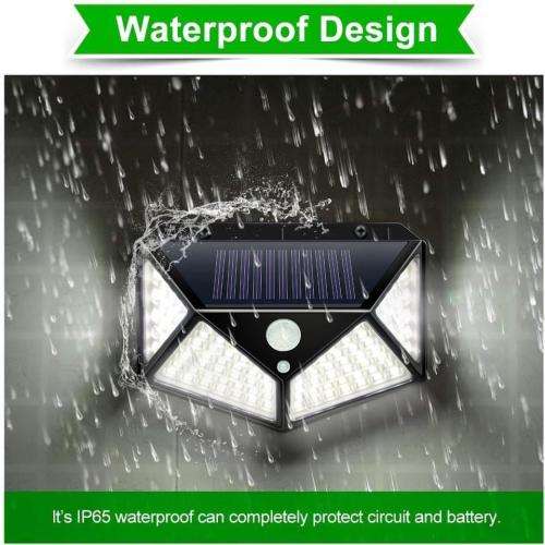 100 LED Solar Motion Sensor Wall Light With 3 Modes