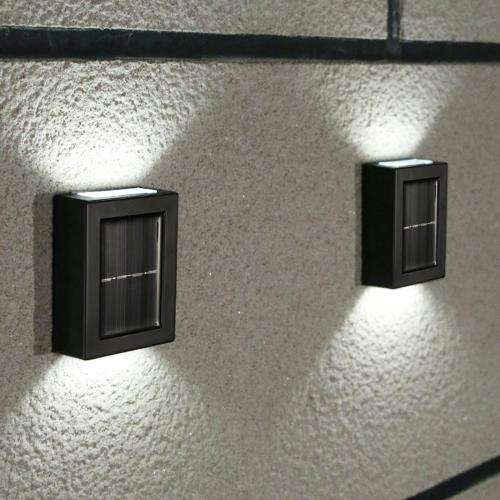 Solar Wall Light Up And Down Waterproof Glow Wall Light Outdoor Garden Lamp