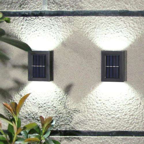 Solar Wall Light Up And Down Waterproof Glow Wall Light Outdoor Garden Lamp