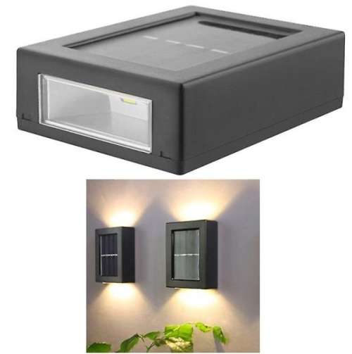 Solar Wall Light Up And Down Waterproof Glow Wall Light Outdoor Garden Lamp