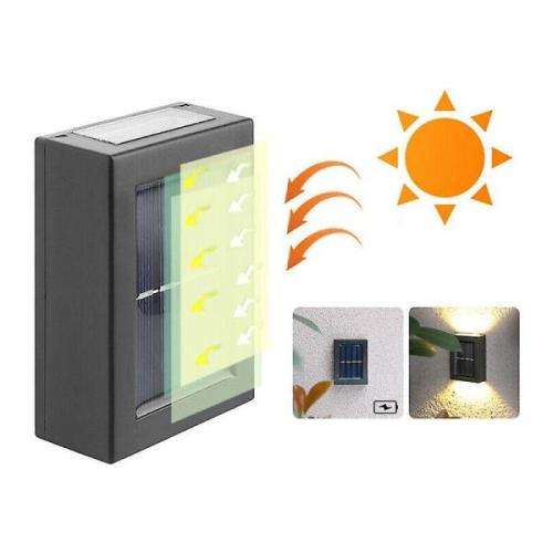 Solar Wall Light Up And Down Waterproof Glow Wall Light Outdoor Garden Lamp