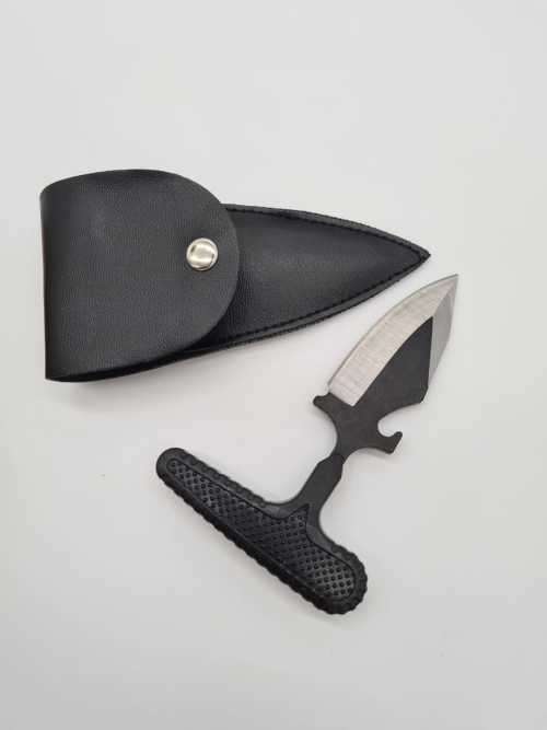 USA Push Hook knife in 440 stainless steel black with Case