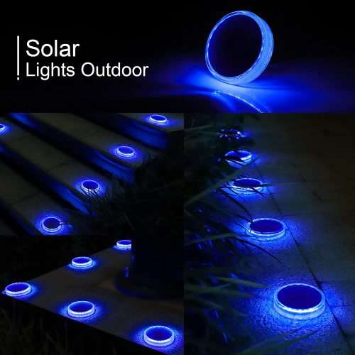 Solar Outdoor Buried Light 8 LED IP65 - Blue