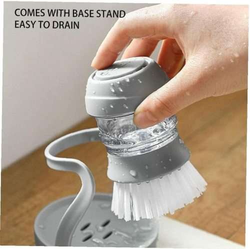 Soap Dispensing Cleaning Pot Brush With Holder