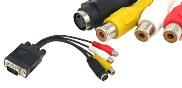 VGA SVGA to S-Video 3 RCA TV AV Converter Cable Adapter