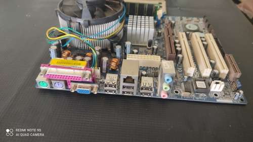 ASROCK 775VM800 Motherboard + Intel core duo CPU + Ram + CPU Cooler + Backplate***Sold for spares***