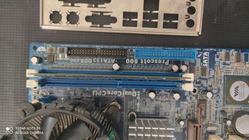 ASROCK 775VM800 Motherboard + Intel core duo CPU + Ram + CPU Cooler + Backplate***Sold for spares***