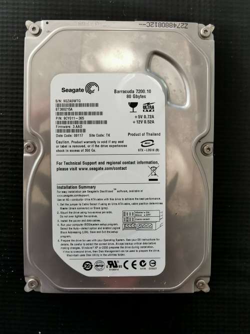 RARE 80GB IDE HDD**Seagate Barracuda 7200rpm 80GB IDE Harddrive**Low Shipping
